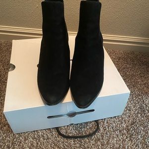 Black Ankle Suede boot, gently used from ALDO